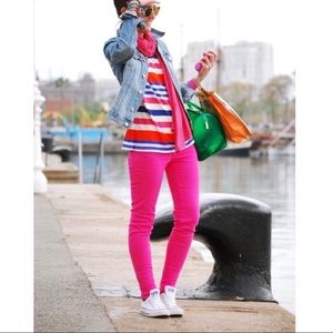 Two-Tone Ankle Skinny Jeans